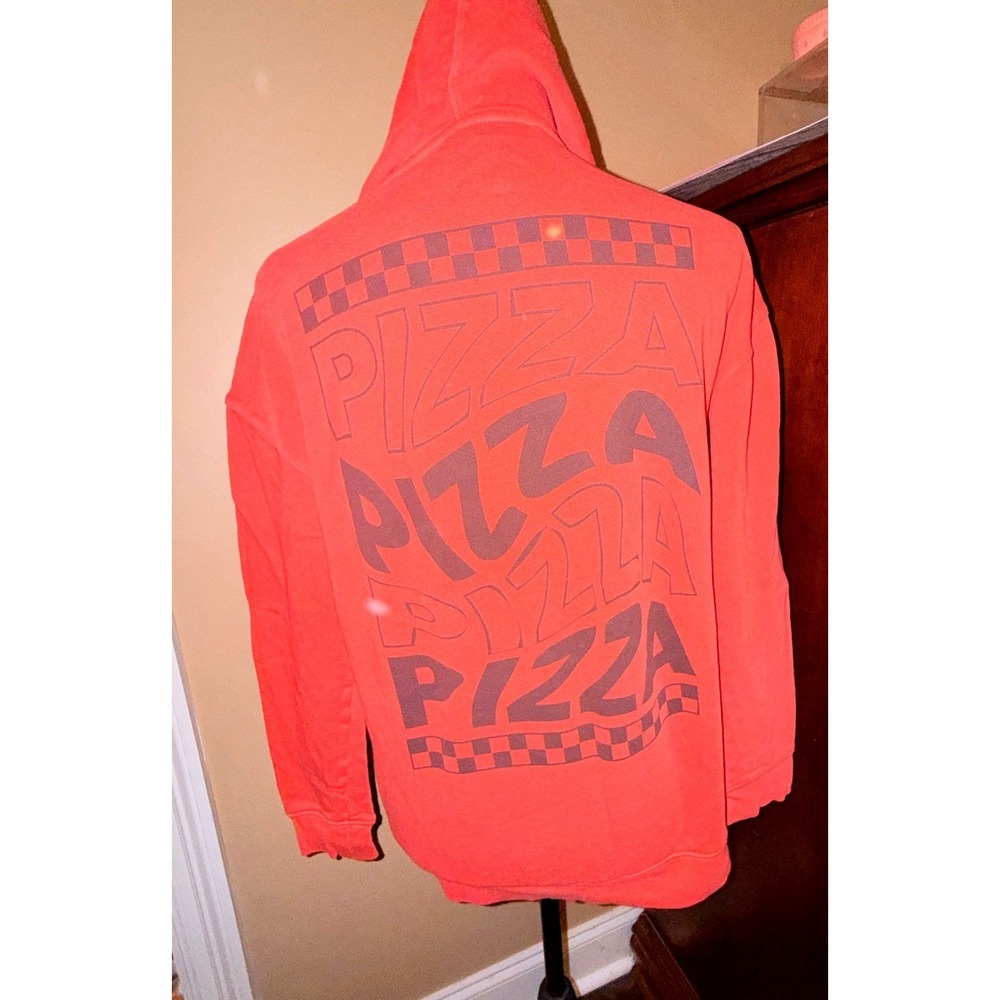 Cat & Jack Pizza Hoodie Kids XL 14 Orange Red Graphic‎ French Terry Sweatshirt